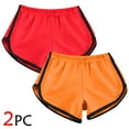 thumbnail image 2 of Jewelreauty 2 Pack Athletic Shorts for Women Elastic Waist Running Workout Active Dolphin Shorts 2025, 2 of 7