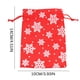 thumbnail image 4 of Bolsa de regalo navideña con copos de nieve | Pequeña bolsa de lino para dulces, ideal para decoraciones navideñas y regalos de fiesta | Diseño clásico en rojo y blanco para niños y decoración del, 4 of 5