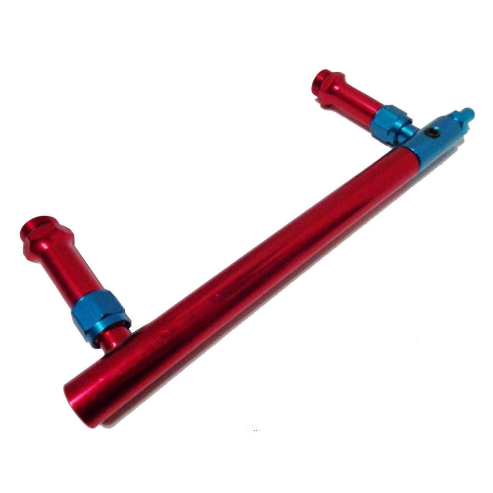 Pirate Mfg Billet Aluminum Holley 4150 Double Pumper Fuel Line Log Red Blue Anodize Sbc BBC