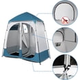 thumbnail image 4 of Pop Up Privacy Shower Tent, Portable Double Outdoor Camping Shower Shelter, Changing Room Instant Tent with 2 Rooms, 4 of 8