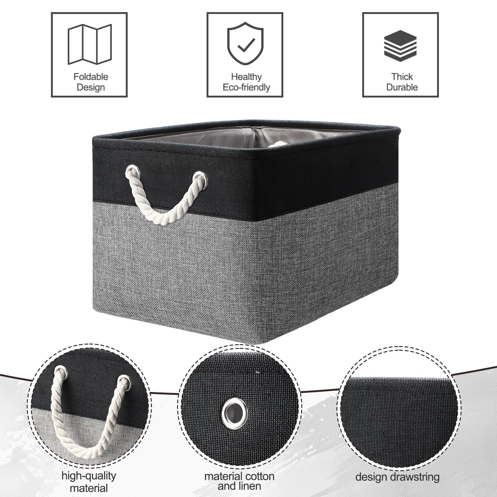8 Pack Collapsible Storage Bins Fabric Storage Bins Polyester Fabric Baskets with Handles Linen Closet Organizer for Shelf Home Closet Towels Toys(12 x 12 x 12 in,Beige)