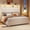 Cream, variant on LUXOAK LED Queen Bed Frame,Charging Station and Storage Upholstered Headboard,Velvet Black