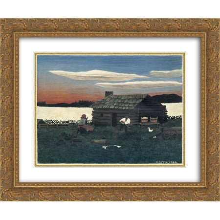 Horace Pippin 2x Matted 24x20 Gold Ornate Framed Art Print 'Cabin In The Cotton III'