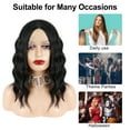 thumbnail image 6 of Unique Bargains Lace Front Wigs Medium Long Loose Wavy for Women with Wig Cap Black, 6 of 7