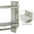 thumbnail image 5 of 2-Tier Rustic Bathroom Shelves with Towel Bar Wall Mounted Wood Towel Rack, 5 of 7