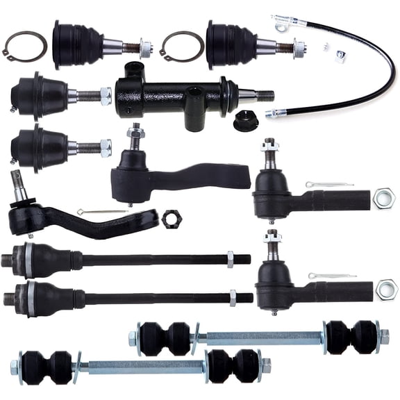 ECCPP - 13PC Upper Lower Ball Joint Tie Rod End Sway Bar End Link Idler Pitman Arm with 4 Grooves - Compatible with 2001-2007 for Chevy Silverado 2500 HD Suspension Kit