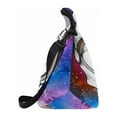 thumbnail image 4 of SUNENAT Neoprene Lunch Boxes Lunch Bag Tote Funny Cartoon Husky Dog in Astronaut's Nebula Galaxy Space Suit Large Insulated Lunchbox Handbag Cooler with Shoulder Strap for Men Women Adult, 4 of 5