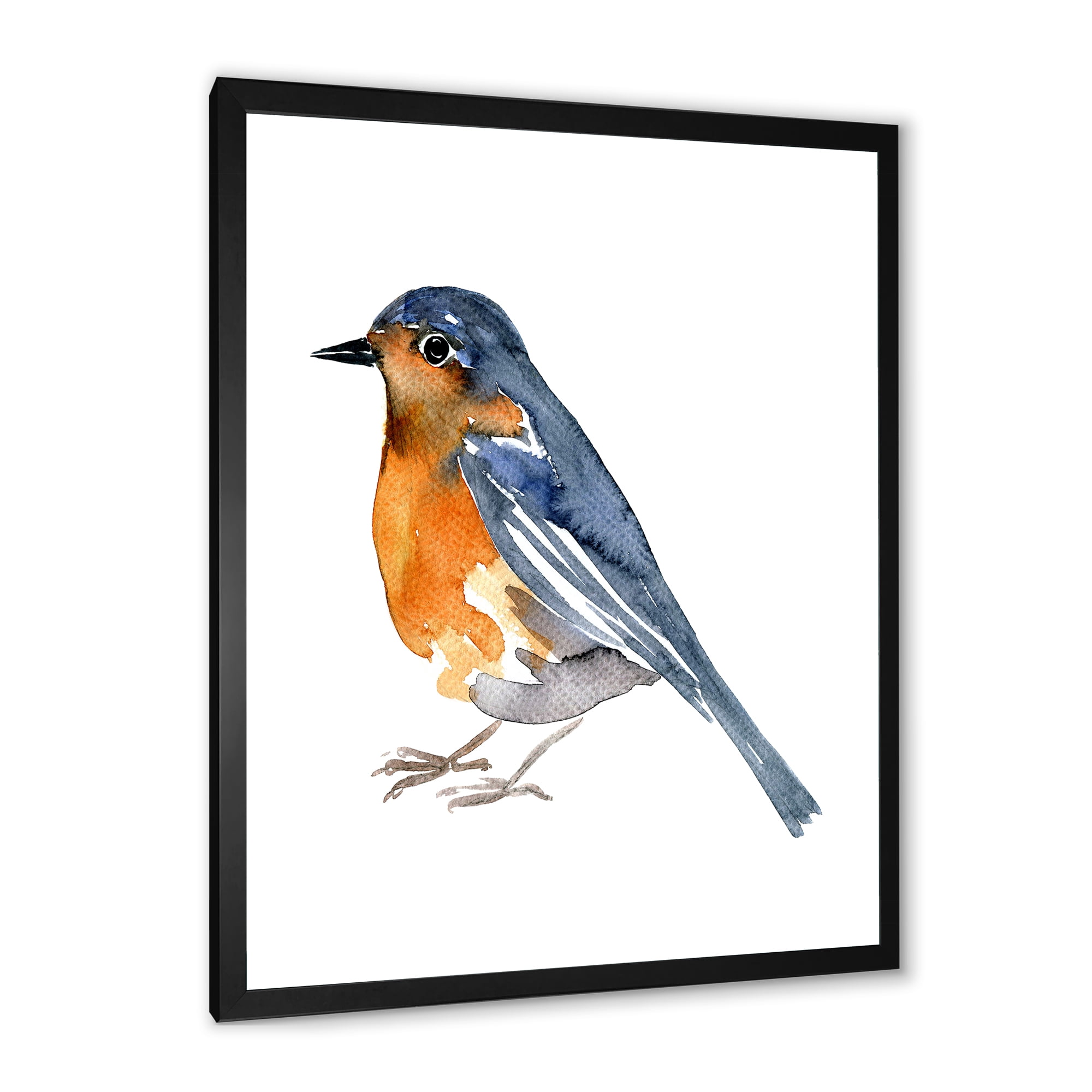Designart 'Ancient Orange Bird' Traditional Framed Art Print