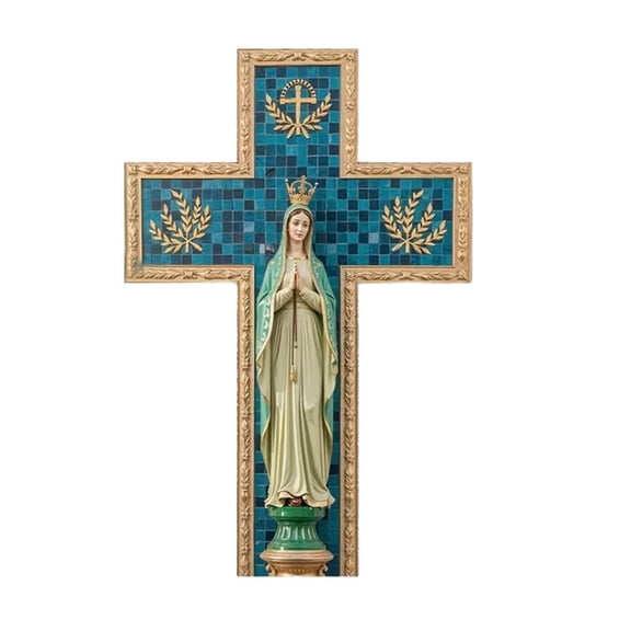 Vintage Wooden Christ Wall Cross, Sacred Cross Wall Decor, Realistic Hanging for Home Crucifix Catholic Inspirati