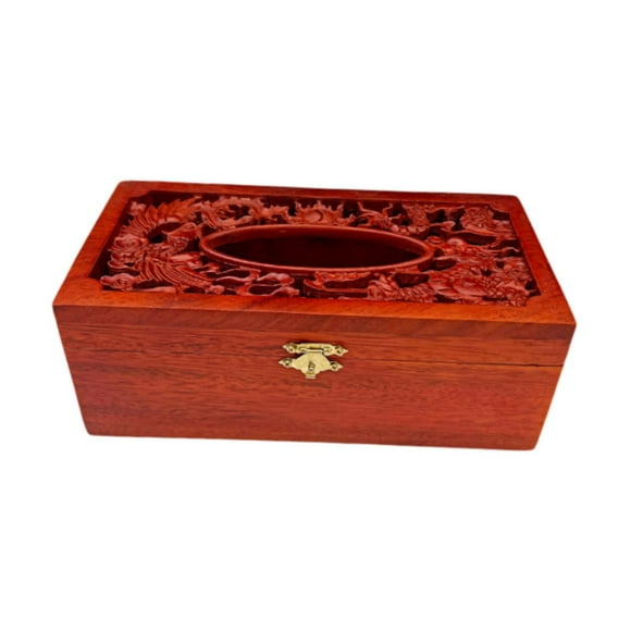 Soporte de caja de pañuelos Case de papel de papel de madera Organizador de tejido facial rectangular para la oficina de automóviles Baño de encimera