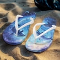 thumbnail image 4 of Chririnla Galaxy Dolphin Print Flip Flops for Women Beach Comfortable Casual Non-Slip Thong Sandals Butterfly Quick Dry Fashion Slip On Flats Slippers for Vacation Walking, 4 of 7