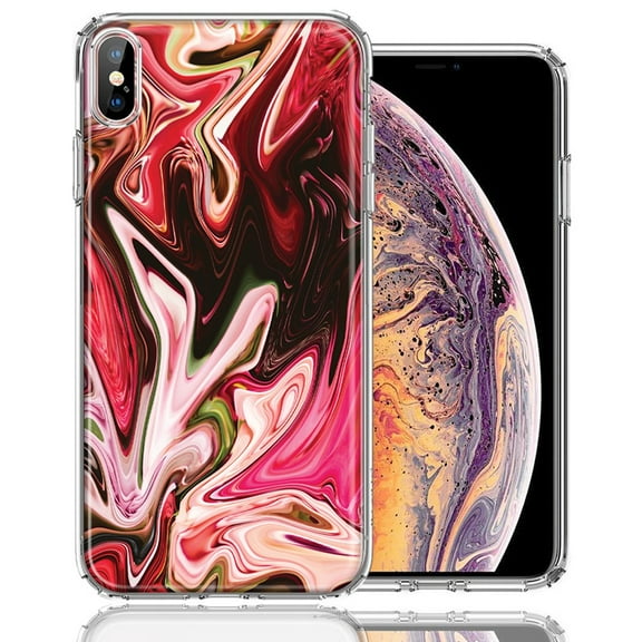 MUNDAZE For Apple iPhone XS Max Pink Abstract Design Double Layer Phone Case Cover