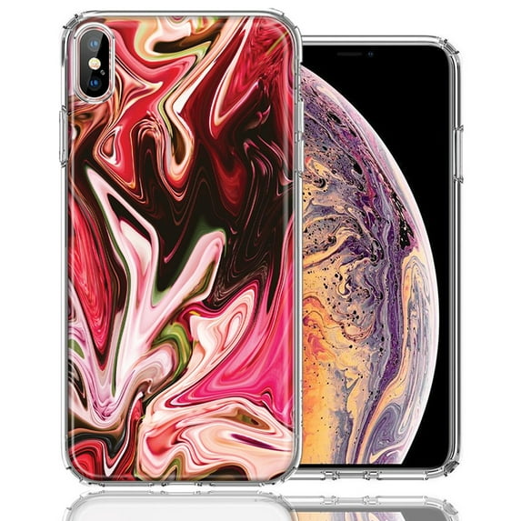 MUNDAZE For Apple iPhone XS Max Pink Abstract Design Double Layer Phone Case Cover