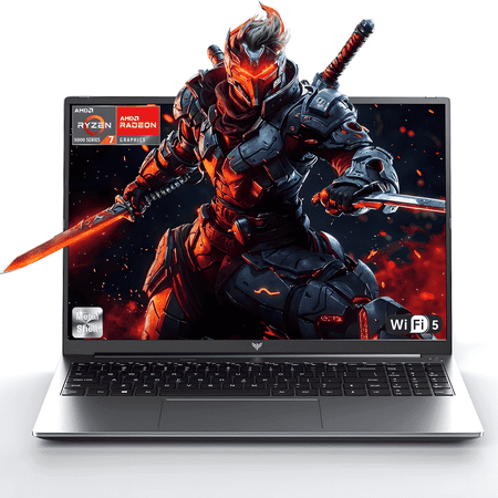 Laptop 15.6 FHD Gaming Laptop, AMD Ryzen 7 5700U, 16GB RAM, 512GB SSD, Windows 11 Pro, Graphite, WiFi 6, Backlit KB, Gray
