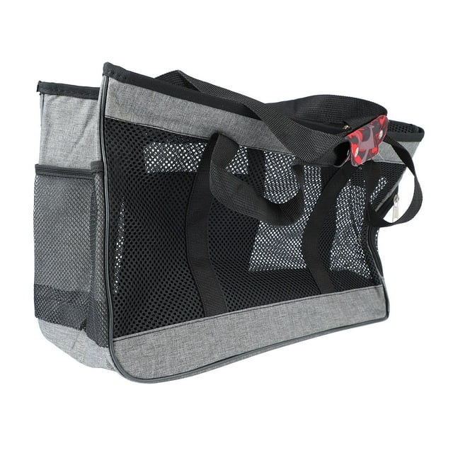 Portador de viaje para gatos ANGGREK Bolsa de transporte Transpirable Evita aplastar Cremallera fluida Bolsillo de almacenamiento de malla lateral de gran espacio