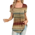 thumbnail image 1 of Mode Femme T-Shirt Décontracté Imprimé Col en V Manches Courtes Ample, 1 of 1