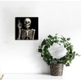 thumbnail image 4 of JRXY Halloween Gothic Skull Skeleton Wood Sign Plaque for Home Decor, Black Skull Skeleton Home Decor, Funny Halloween Signs Decor for Bedroom, Desk Decor 16x16 in, 4 of 4