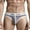 Grey, variant on harmtty Men Sexy Ice Silk Quick Dry Solid Color Low Waist Underwear Briefs Underpants,White