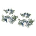 thumbnail image 1 of Guirnalda de flores artificiales estilo granja, guirnalda para centro de mesa, rosa para arco de boda hecha a mano 2 Blanco Azul, 1 of 9