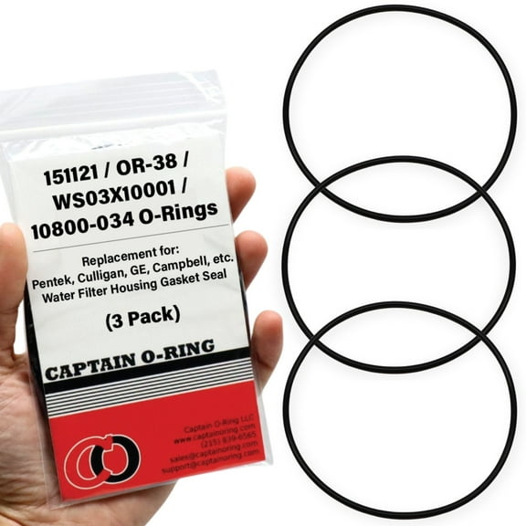 Captain O-Ring - Replacement for Pentek 151121 / OR-38 / WS03X10001 / 10800-034 Water Filter Housing ORing Gasket Seal 3 Pack