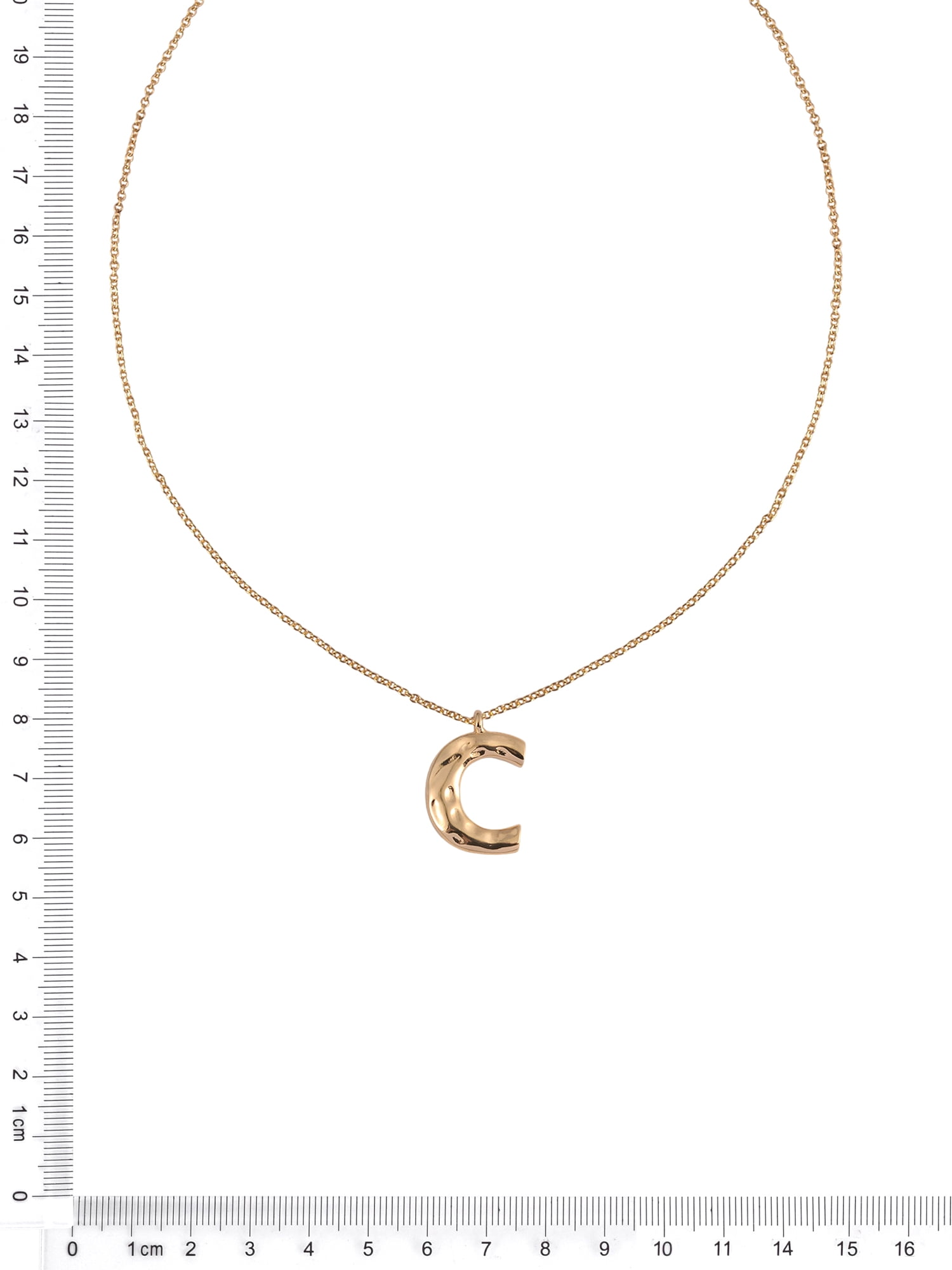 Time and Tru Goldtone Hammered Initial "C" Pendant Necklace
