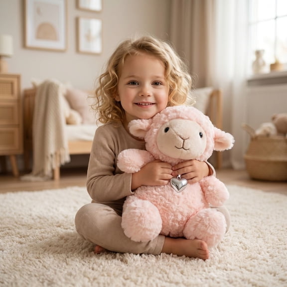 Kiddiway Colorful Sheep Plush Stuffed Animal - Cute Plushies Companion Doll for Kids, Baby Toys Bedside Cushion, Car Decor Light Brown,Green