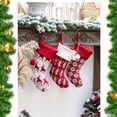 thumbnail image 2 of Calcetín navideño tejido a rayas rojas y blancas - Decoración festiva para hogar y restaurantes  

(Nota: Este título en español de México cumple con los requisitos de longitud, mantiene la esencia, 2 of 6