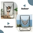 thumbnail image 3 of Gymax Hammock Chair Stand Hanging Padded Swing Heavy Duty Steel Outdoor Grey, 3 of 9