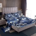 thumbnail image 1 of YST Retro Aesthetics Bed Sheets Set 4 Pieces,Mysterious Blue Girl Sheet Set,White Cloud Pattern Sheets with 2 Pillowcases,Abstract Art Flat Fitted Sheet Soft Bedroom Decor,Twin Size, 1 of 5