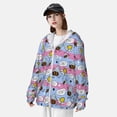 thumbnail image 3 of Kdxio Bees And Daisies Striped Print Women Men Sun Protection UPF 50+ Jackets Zip Up Long Sleeve Hoodie Hiking Lightweight with Pockets, 3 of 7