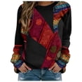 thumbnail image 1 of Birdeem Fashion Women Print Long Sleeve Comfortable Breathable O-Neck Shirt Tops, 1 of 5