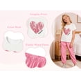 thumbnail image 6 of Jolyshlid Girls Outfits 6 Pcs Heart Printed Short Sleeve Tee Tops and Jogging Pants Set Summer Clothing Red Green Yellow 7-8 Years, 6 of 11
