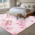 thumbnail image 4 of Pink Cherry Area Rugs 5'x8', Washable Small Throw Rugs for Classroom Bedroom, Spring Botanical Blossoms Flowers Floral Indoor Outdoor Rug Non-Slip Low Pile Carpet Runner Reversible Floor Mats, 4 of 8