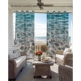 thumbnail image 4 of Ocean Water Ripple Blackout Curtains, Light Blocking Print Window Curtains, Summer Seaside Underwater Scene Thermal Insulated Window Drapes for Living Room Kitchen Cafe 2 Panels, 55"W x 39"L, 4 of 9