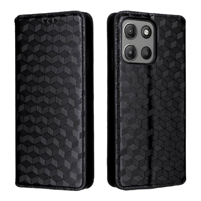 Funda Flip para Motorola Moto G15 con Patrón de Cuadros y Cierre Magnético Seguro