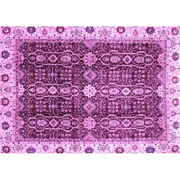 Ahgly Company Indoor Rectangle Oriental Purple Traditional Area Rugs, 2' x 4'