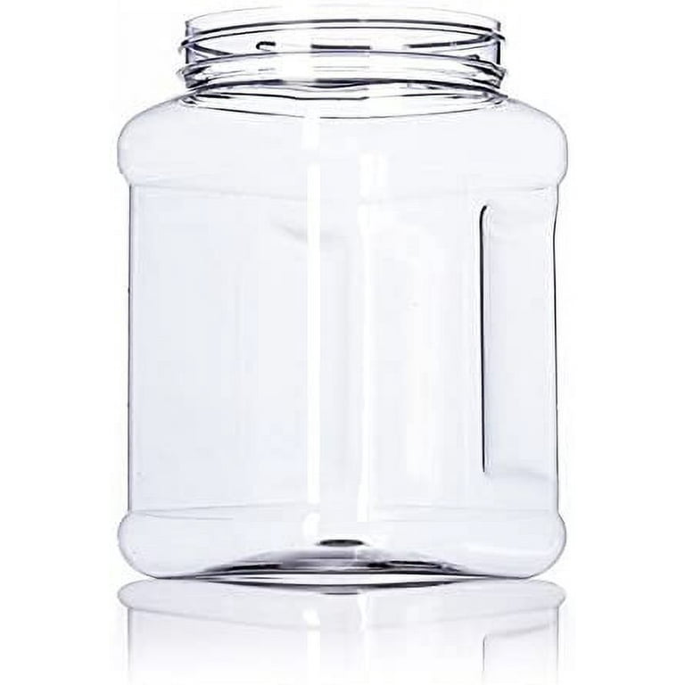 Clear Plastic Square Pinch Grip Storage Jar (16 oz.)