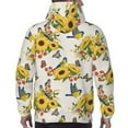 thumbnail image 7 of Naloa Bird Sunflowers Men's Casual Hooded Collar Drawstring Hoodies Pullover Sweatshirts Casual Long Sleeve Shirts-Medium, 7 of 7