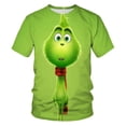 thumbnail image 2 of Venta caliente de camiseta de niño monstruo verde navideño impresión 3d moda de moda impresa manga corta, 2 of 5