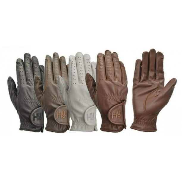 Hy5 - Guantes infantiles de montar en piel para niños niñas (Negro)