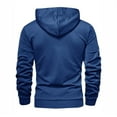 thumbnail image 4 of XIAONU Mens Hoodies Half-Zip Hooded Slim-Fit Sweatshirt, Retro Solid Color Long-Sleeve Pullover Hooded Sweatshirt, 4 of 4