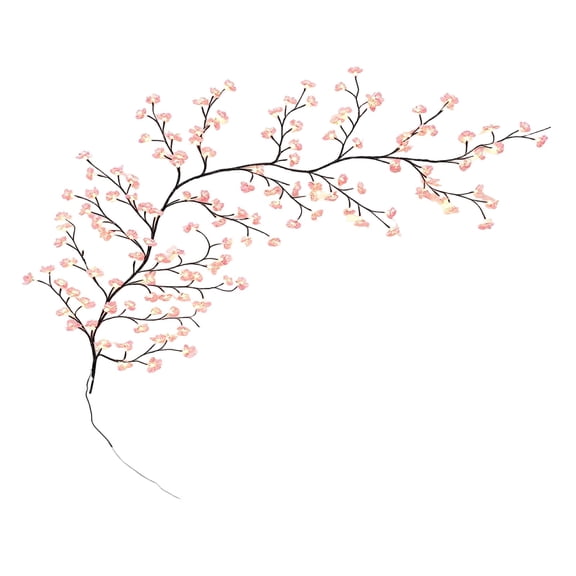 Cherry Blossom Branch LED Light, Ambient LED Light, DIY Shape Light, 63 Inch USB Powered Warm Glow Flexible Vine with Sakura Flowers Decor, for Bedroom Wall Living Room Party Indoor Decoration