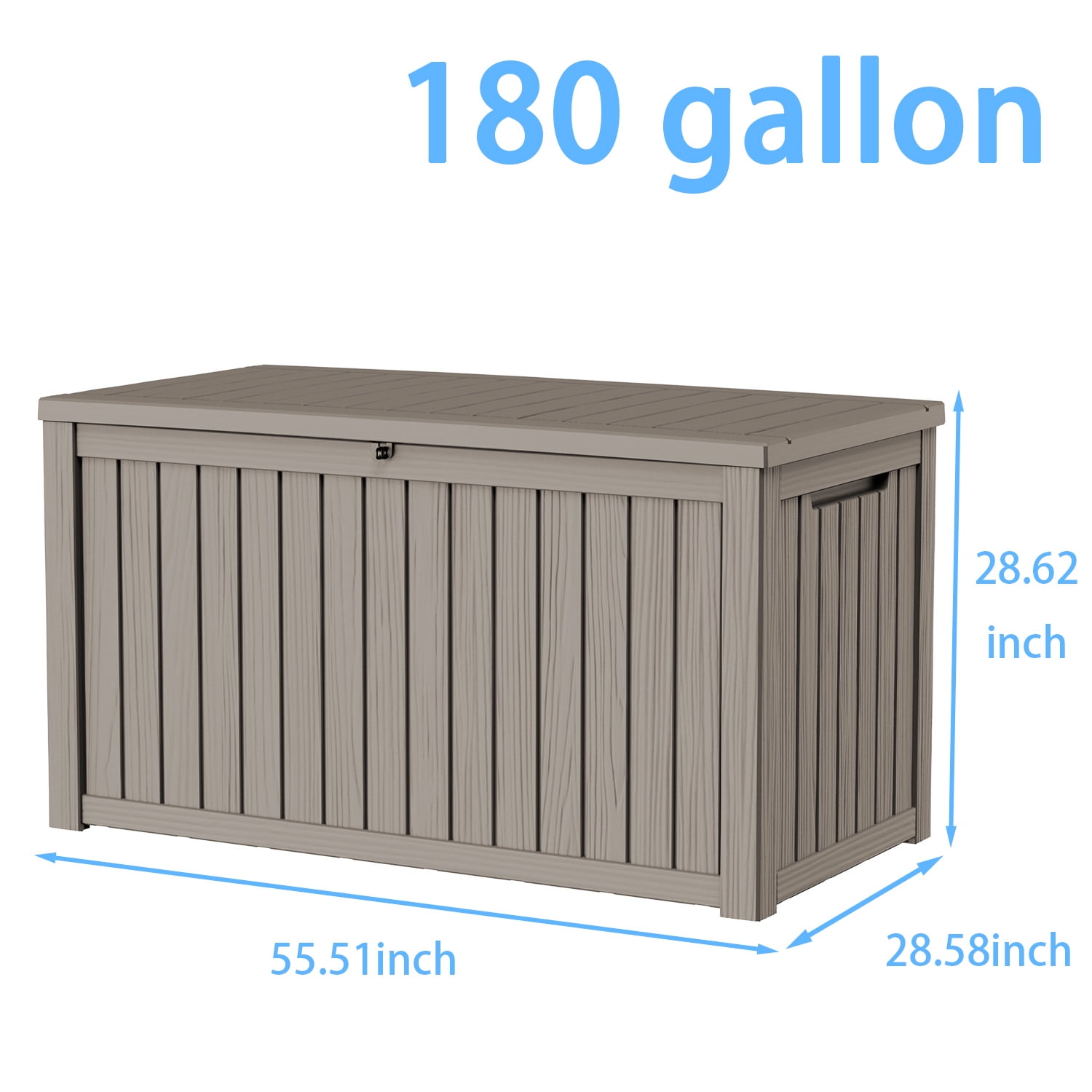 MAYEERTY 180 Gallon Outdoor Deck Box, Large Capacity Storage Box for Patio Furniture Cushions, Pillow Outdoor Indoor, Light Brown