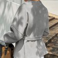 thumbnail image 4 of WTOBBY Women's Casual V-Neck Long Sleeve Coat with Strapped Detail, Fashion Solid Color Blazer Style Jacket, Versatile Outerwear for Office or Daily Use,Gray L, 4 of 4