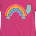 thumbnail image 3 of Instant Message - Rainbow Shell Turtle - Toddler & Youth Girls Short Sleeve Graphic T-Shirt, 3 of 6