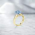 thumbnail image 4 of Gem Stone King 10K Yellow and White Gold Ring Solitaire Ring Set with Fancy Blue Zirconia, 4 of 4