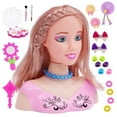 thumbnail image 5 of Byujiro Kids Hair Styling Head Mannequin, Pretend Play Beauty Salon with Working Hairdryer & Tools, Interactive Doll for Hairdresser Role Play, 5 of 6