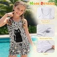 thumbnail image 4 of Psesaysky Girls Tankini Swimsuit Black Cat Print 2 Piece Modest Bathing Suits for Girls Swim Tank Top + Bottoms, Size 6-15Y, 4 of 7