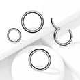 thumbnail image 4 of Surgical Steel Silver Hinged Clicker Segment Hoop Ring 14 to 10 Gauge, 4 of 5