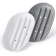 thumbnail image 1 of 2 Piezas Jabonera para Baño Bandeja Protectora para Ducha-Bandeja de Drenaje de Silicona para Esponja de Jabón Fregadero de Baño Fregadero de Cocina-Drenaje de Seguridad para Lavavajillas, Blanco Gris JM, 1 of 5